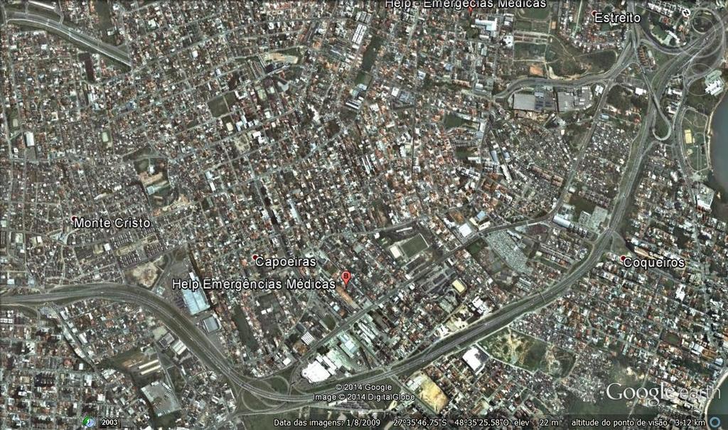 Figura 7: Localização da Empresa de Urgências e Emergências Médicas Fonte: Google Earth 2015