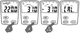 3) CAL: Mantenha a tecla pressionada por mais de 3 segundos para efetuar uma auto calibração do instrumento para medidas mais precisas.