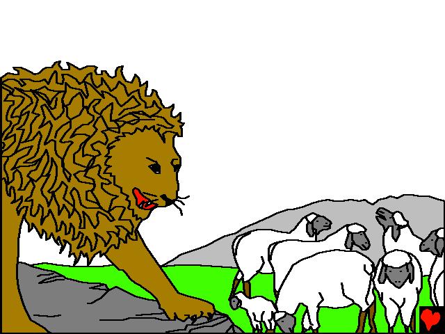Ele afastou as ovelhas, pegou o leão pela