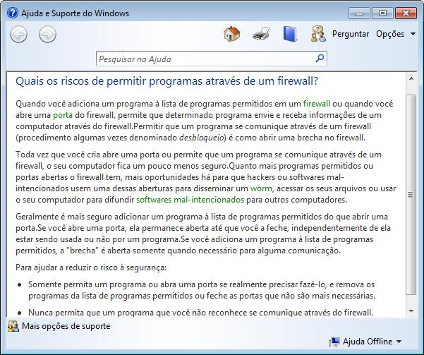 Laboratório - Configuração do Firewall no Windows 7 e no Vista b. A janela Programas Permitidos é aberta.