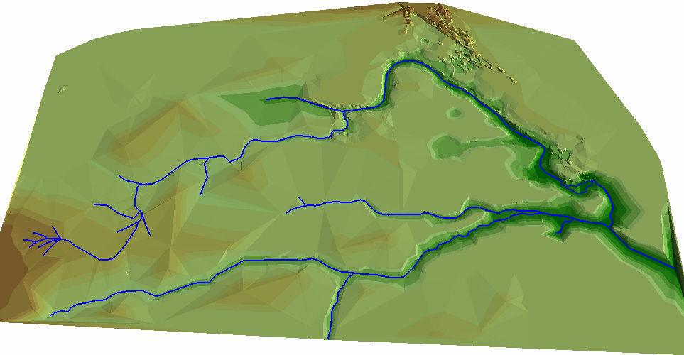 Ainda com base no MNT, constata-se um pequeno desnível altimétrico do rio Pitimbu da nascente à foz, onde se percebe uma superfície com suaves ondulações.