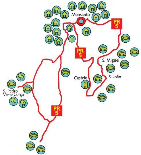 Percursos Pedestres Geoturísticos Geopark Naturtejo da Meseta Meridional PR5 IDN Rota dos Barrocais Concelho: Idanha-a-Nova Partida e chegada: Posto de Turismo de Monsanto Extensão: 7 km