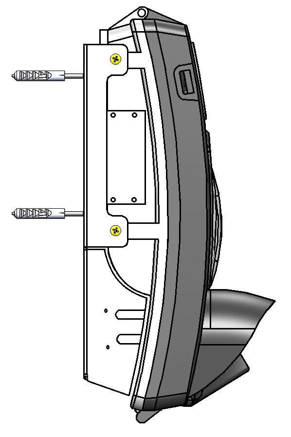Vista Lateral Esquerda: Parafusos de fixação na parede Porta Fiscal (de uso exclusivo do auditor fiscal) Plaqueta metálica de identificação do número de fabricação do RepZPM Gabinete traseiro Figura