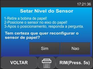 Figura 31: Setar Nível do Sensor Ver Configurações: Retorna informações sobre as configurações das