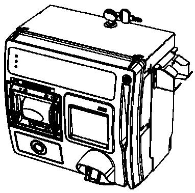 1. Use a chave da fechadura superior para abrir o compartimento (berço) da bobina da impressora 2 (Figura 54).
