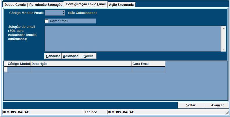 Figura 5 - Configurando o envio do email Por exemplo, em um caso real onde temos as situações cadastras "Aguardando Aprovação do Gerente", "Aprovado" e "Reprovado", temos em um processo de