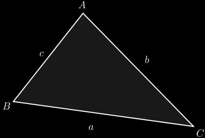 13 Triângulo Três pontos A, B e C, não colineares, determinam três segmentos de reta AB, BC e AC.