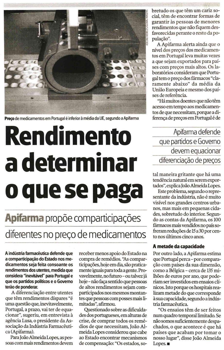 Data: 2011/04/18 JORNAL DE NOTICIAS - PRINCIPAL Título: Rendimento a determinar o que se paga Periodicidade: Diaria Âmbito: Nacional