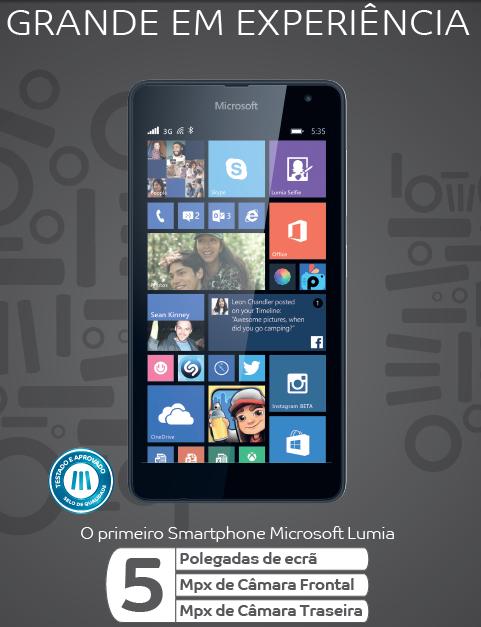 PRODUTOS NOVO MICROSOFT LUMIA 535 O MEO lança hoje, 12 de fevereiro, o primeiro Smartphone Microsoft Lumia