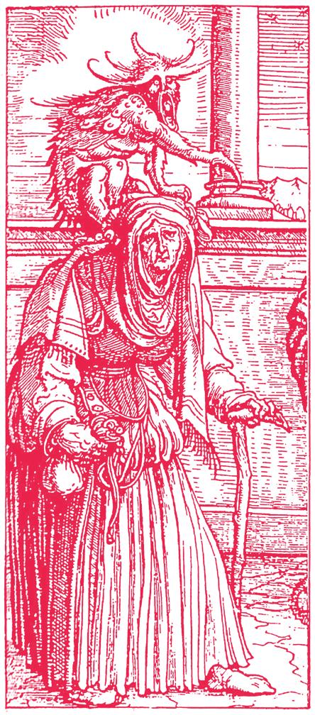 neno para suas poções. A presença dos animais no mundo das bruxas era tamanha que devemos presumir que eles também Hans Burkmair, Contenda entre uma bruxa e um inquisidor (anterior a 1514).