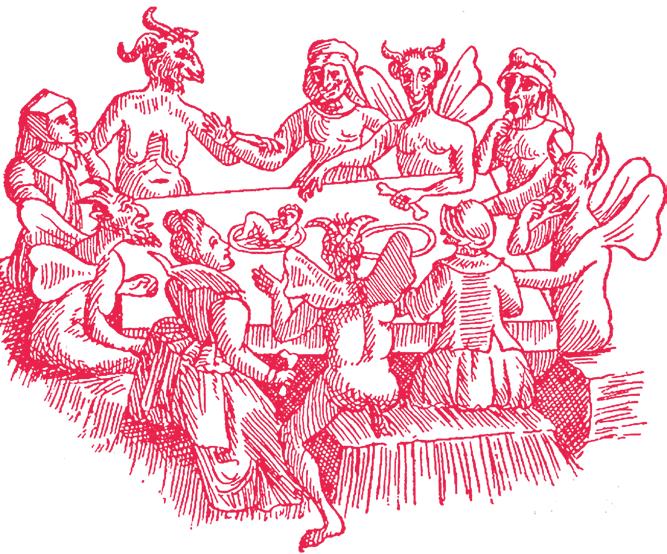 O banquete é um tema importante em muitas representações do sabá fantasia de uma época em que a fome generalizada era uma experiência comum na Europa.