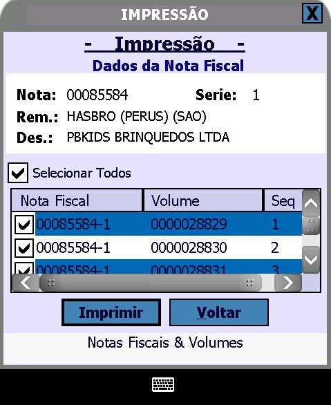 5 Módulo de Impressão Remota Requisitos Coletor de dados com GPRS Impressora portátil com bluetooth Na tela inicial há a opção VISUALIZAR VOLUMES.