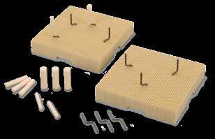 Mesh-Tray MK, dimensões da placa de base (L x P x A) aprox. 55 x 53 x 10 mm (2.17 x 2.09 x 0.39"), 10 x pinos de suporte moldados (Ø pinos de suporte 2/ 3/ 4 mm (0.04/ 0.08/ 0.