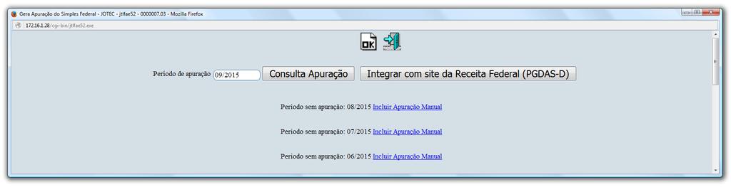 5. Integração com o PGDAS-D Para realizar esta rotina acesse: Atualização > Gera apuração do Simples federal. Obs.