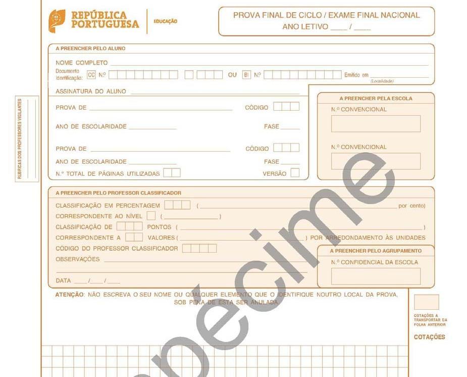 Folha de prova final de Matemática (92) e dos exames finais nacionais de Matemática A (635