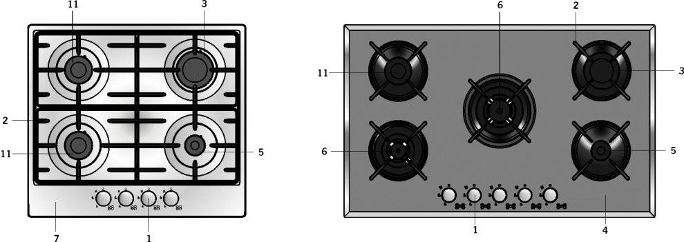 12 perfil em aluminio MODO DE UTILIZAÇÃO Utilização a Gás: Para poder obter o máximo da sua função, certifique-se de que a panela que vai utilizar tem a base tem lisa e plana, e utilize-as