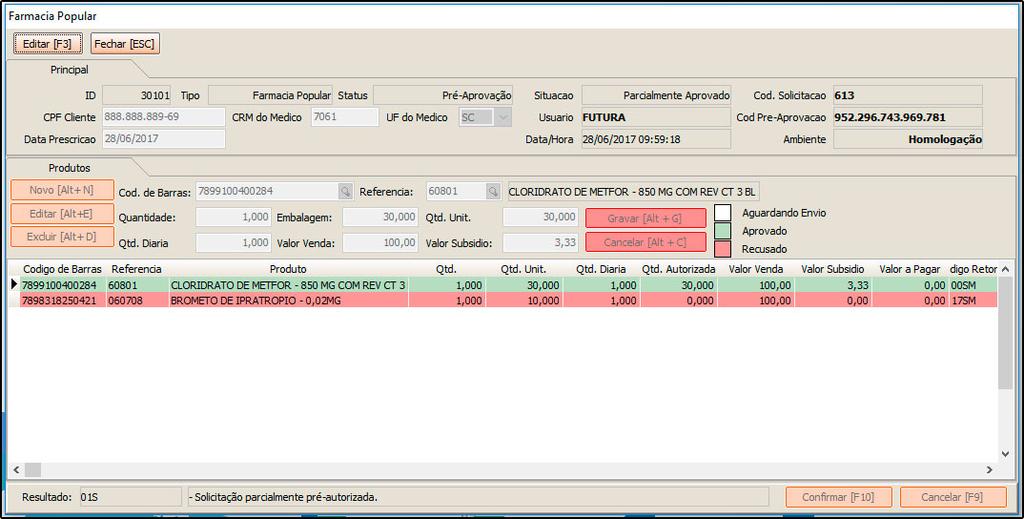 Geração de Contas PBM S: Através do Futura Server Farmácia, é possível realizar o controle das contas a receber relativas