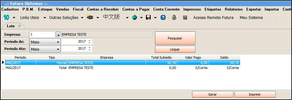 Parcial / Total (Fica separado porque a Farmácia popular paga separado.