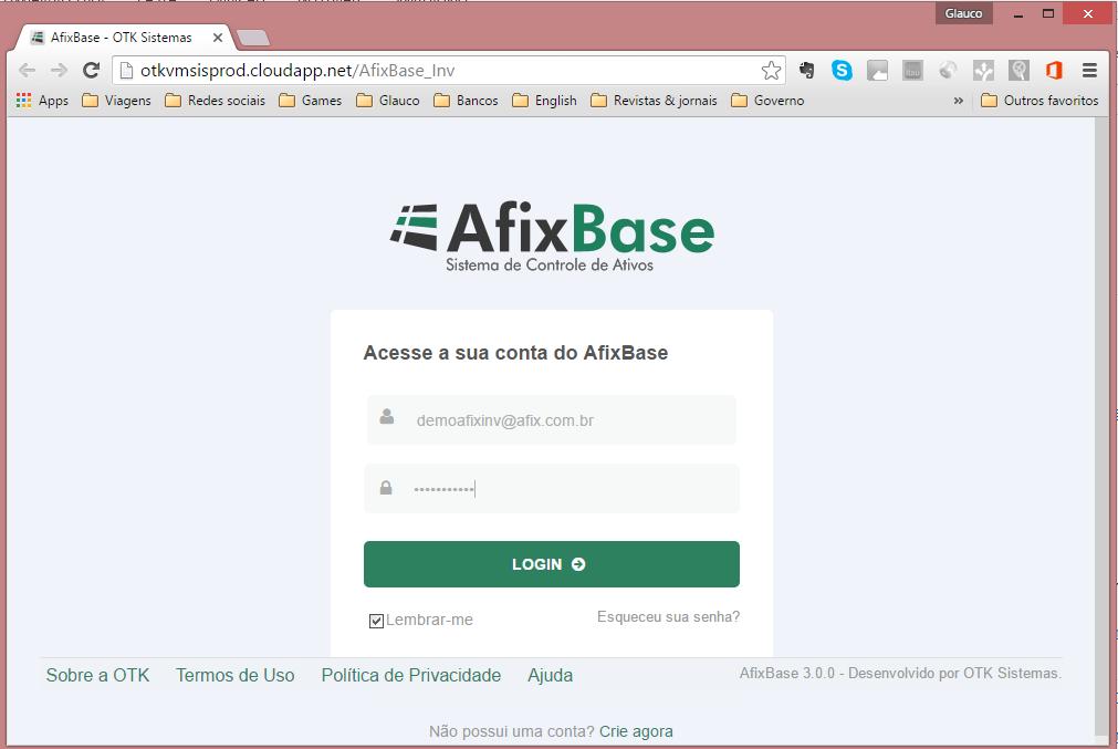 Usando o AfixBase Login - AfixBase Para acessar o AfixBase, no navegador digite: