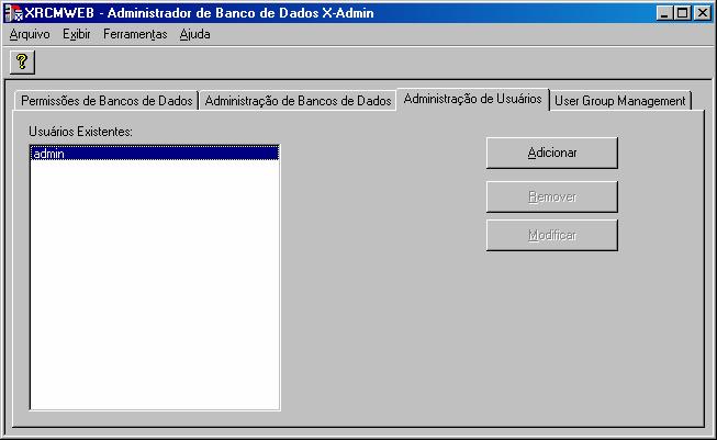 6. Após criar os usuários do computador, execute o utilitário Xadmin utilizando o ícone na área de trabalho.