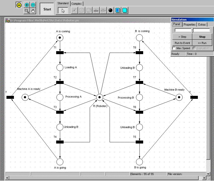 LEIC/FEUP 1998) Compilador de RdP para C Escolhida uma: Visual Object Net ++ 37 Armando Jorge Sousa 38 Armando Jorge Sousa Exemplo da Ferramenta Redes de Petri Referências: Timed Petri Nets, J Wang,