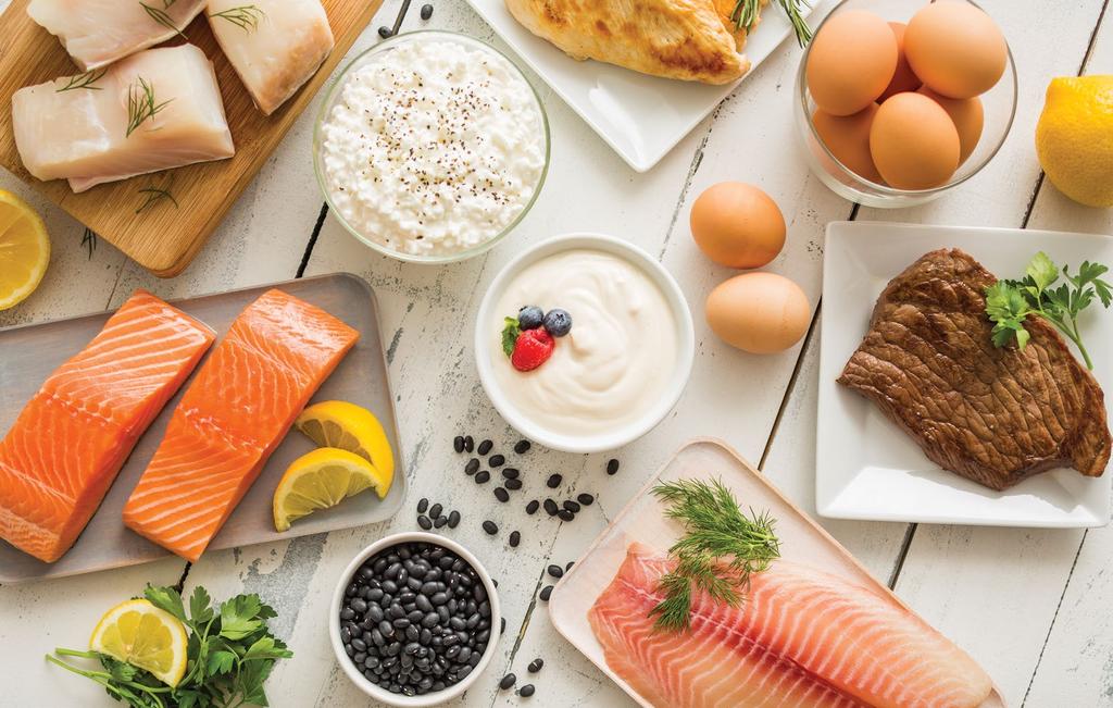 PASSO TRÊS: Prepare-se para comer alimentos saudáveis e para fazer exercício Obtenha as proteínas necessárias!