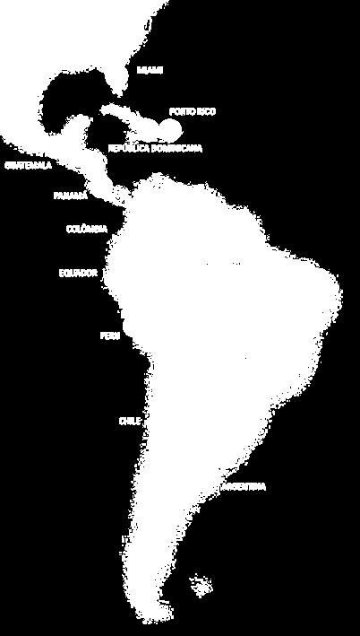 Colômbia, Guatemala e Panamá Escritórios Argentina, Chile, Colômbia, Equador, Guatemala, Miami, Peru, Porto Rico e