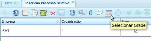 7 Nesta tela o usuário deverá clicar em Selecionar Grade.