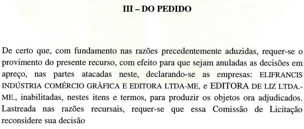 III DAS CONTRARRAZÕES APRESENTADAS PELA EMPRESA ELIFRANCIS INDÚSTRIA COMÉRCIO GRÁFICA E EDITORA LTDA.