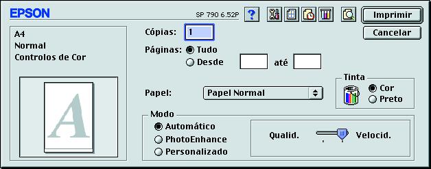 Não é possível imprimir a partir da caixa de diálogo Configurar página. Só pode imprimir a partir da caixa de diálogo Imprimir. 8. Faça clique em Imprimir no menu Ficheiro.