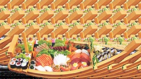 ) (12 sashimis, 6 sushis, 4 salmonmakis, 4 kappas, 4 uramaki califórnias e 2 jhous) Combinado 3 Pessoas (42 unid.