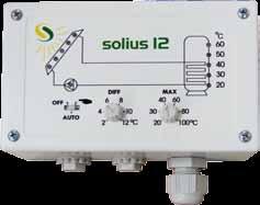 Energia Solar Controladores Solares SOLIUS 2 Controlador solar eletrónico com visor analógico para regulação diferencial do sistema solar, utilizando 2 sensores e com saída.