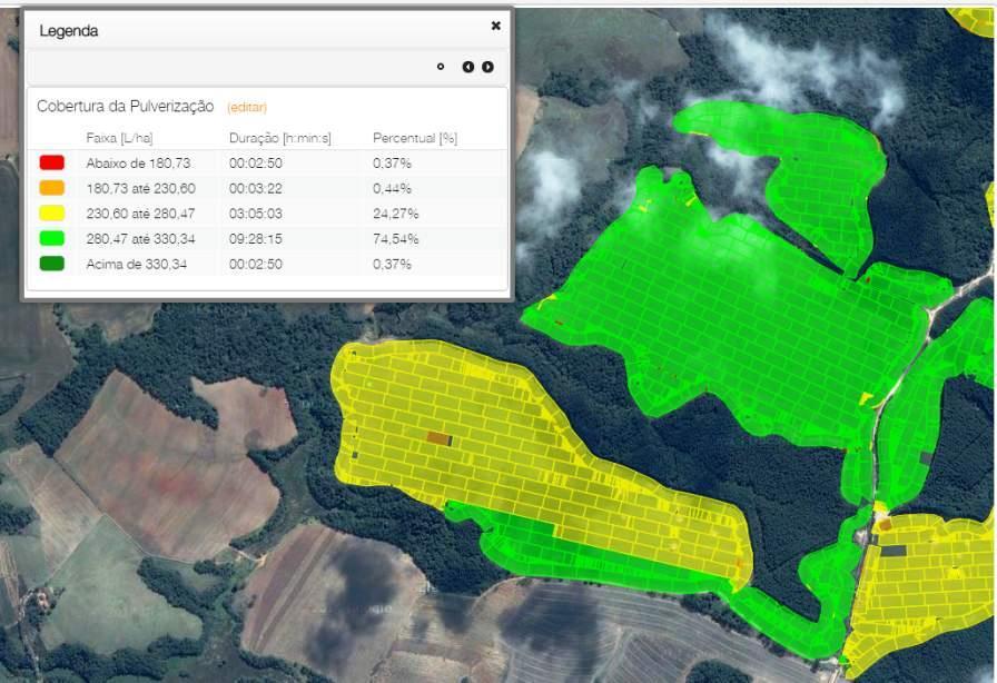 Mapa de Volume Aplicado Confira a qualidade de aplicação da pulverização,