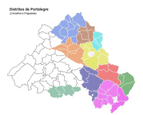 Arronches, Campo Maior, Castelo de Vide, Crato, Elvas (à excepção das freguesias de Alcáçova e de