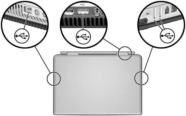 Opções de hardware e actualizações Utilizar dispositivos USB Para utilizar um dispositivo USB, ligue-o em uma das 4 portas USB do seu notebook. O suporte USB 1.