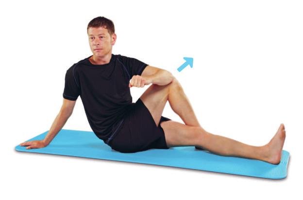 4 Músculos posteriores do quadril Mobilidade Use seu cotovelo para pressionar o lado externo de sua coxa.