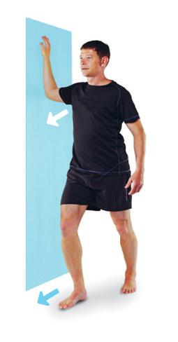 5 Músculos peitorais Mobilidade Dê um passo à frente com o pé que está ao lado da parede.