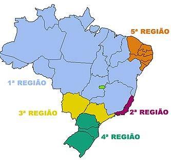 TRF 5ª Região todos os Estados do Nordeste, menos Bahia, Maranhão e Piauí. A sede é em Recife/PE.