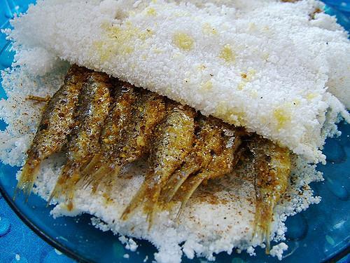 Ginga com tapioca De origem genuinamente potiguar; Famosa comida típica do Mercado Público da