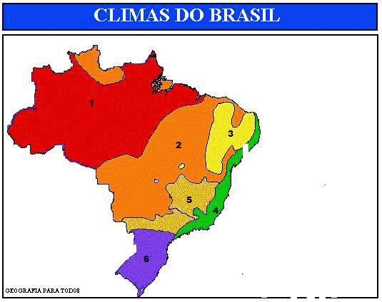 Bacia do Rio Paraná 4) Analise o mapa do climas do Brasil http://panoramadobrasil.blogspot.com.