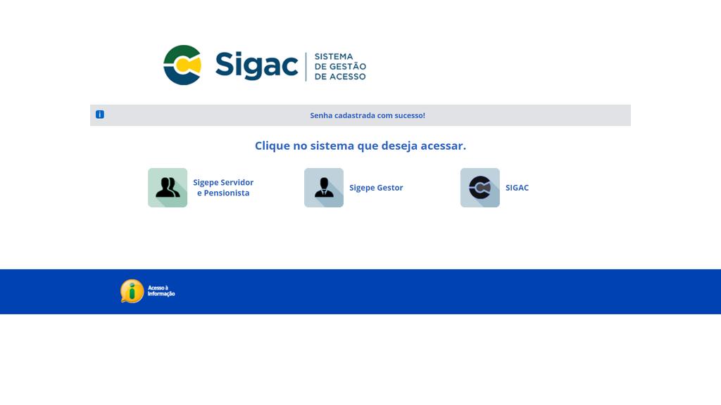 12 1.10 Cadastro efetuado com sucesso. 1.10.1 Após efetuado o cadastramento da senha, basta acessar novamente o link: https://sso.