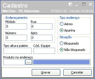 Esse tipo de cadastro permite ao usuário cadastrar o endereço e já definir qual produto está alocado no mesmo.