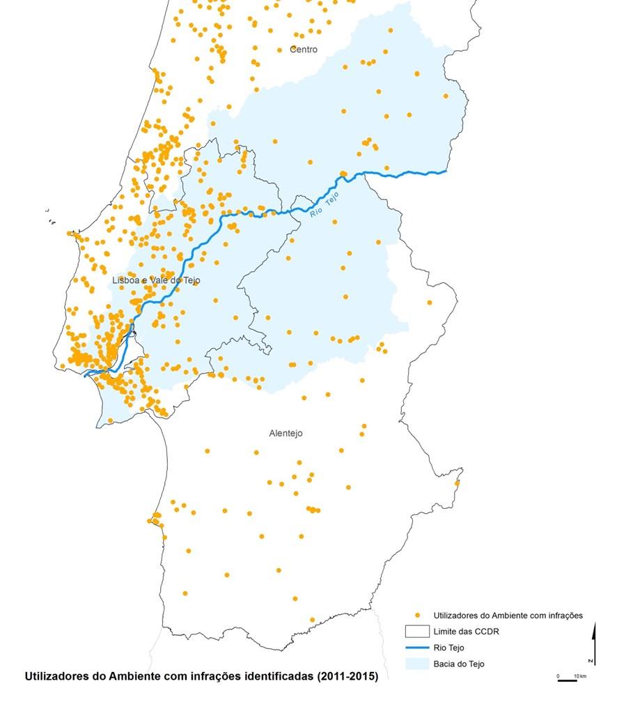 Mapa 1 Utilizadores do ambiente com infrações