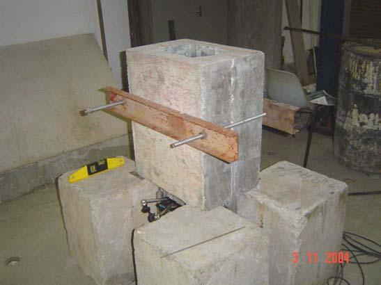 superior do bloco de concreto.