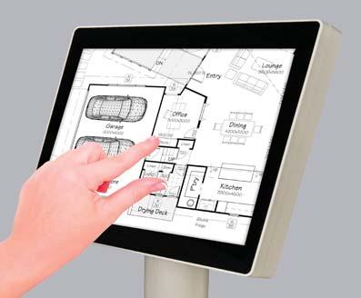 Os recursos de uso ocasional incluem inicialização automática, acesso Os controles multitoque disponíveis para os usuários são intuitivos e semelhantes aos de um