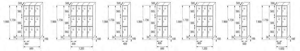 TAQUILLAS MONOBLOK MONOBLOC LOCKERS / VESTIAIRES MONOBLOC / CACIFOS