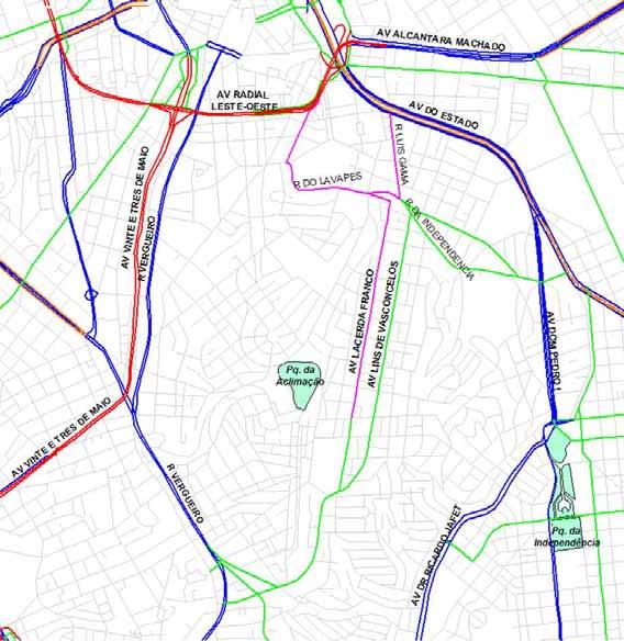 MAPA DE LOCALIZAÇÃO Alternativa de ligação com o centro no sentido