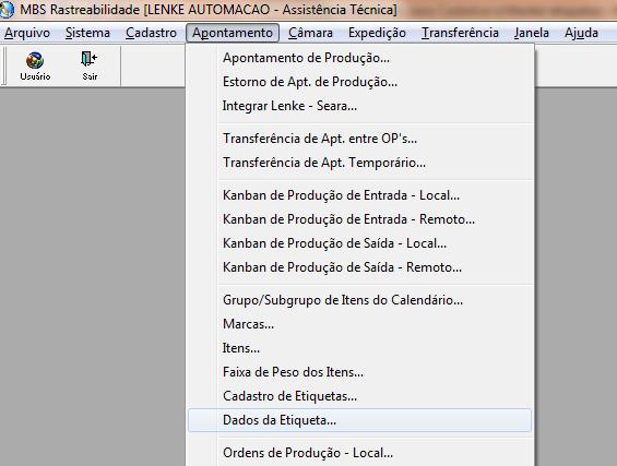 Dados da etiqueta O sistema MBS Propack possui a flexibilidade de alteração de