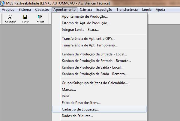 Importante: Para que o usuário consiga acessar o cadastro de etiquetas terá que ter o nível de permissão Master.