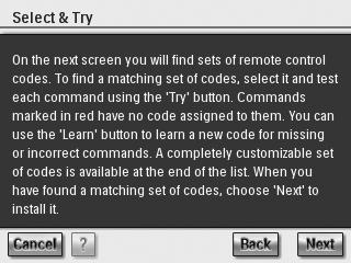 Configurar as definições correctamente Nota Os botões com texto a vermelho não têm associado qualquer código do telecomando.